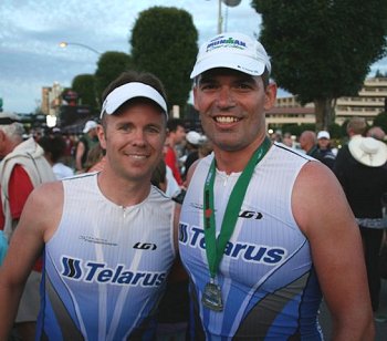 picture of patrick and debbie oborn after Ironman