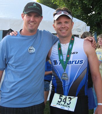 picture of patrick and debbie oborn after Ironman