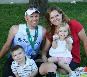 picture of patrick and debbie oborn after Ironman