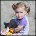 Grace plays in the sand